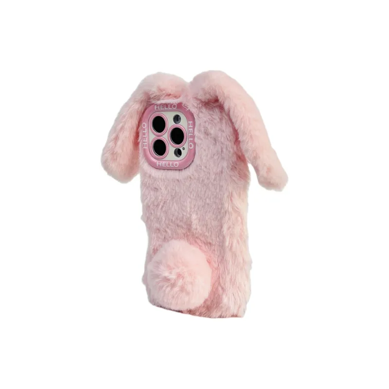 Sopi Plush Material Plush Bunnies Phone Cases Compatible With IPhone 16/15 Pro Max/Apple 13/14 Pro/Max-8