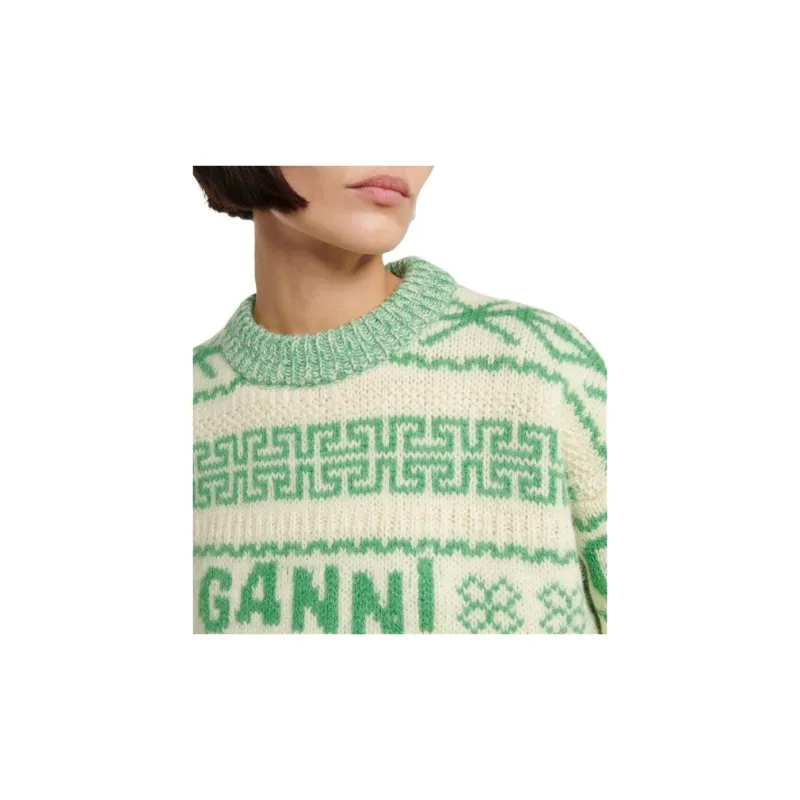 GANNI SS23 Sweater Knitwear Women's Green-4