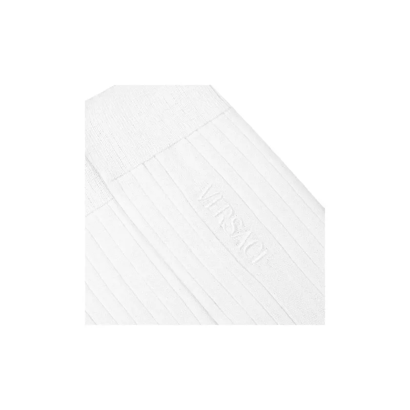 VERSACE SS24 Mid Calf Socks Men's 1 Pack White-1
