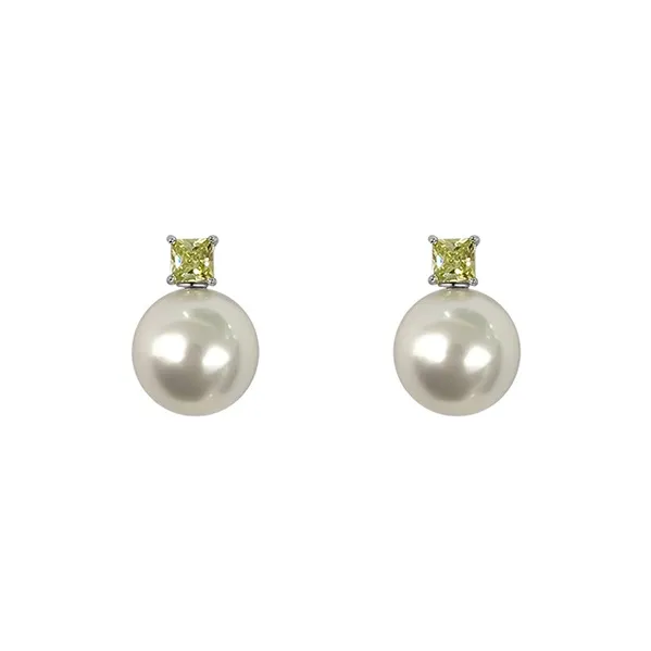 Heart Grass S925 Silver Stud Earrings Women's-0