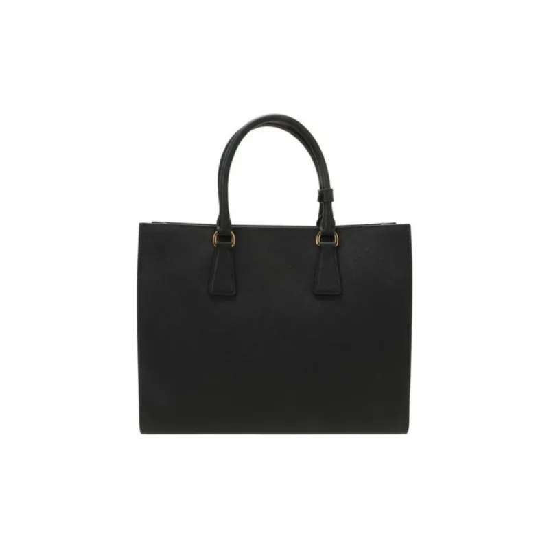PRADA Calfskin Tote Bag, Shopping Bag, Shoulder Bag, Crossbody Bag, Handbag Medium Size Women's Black-2