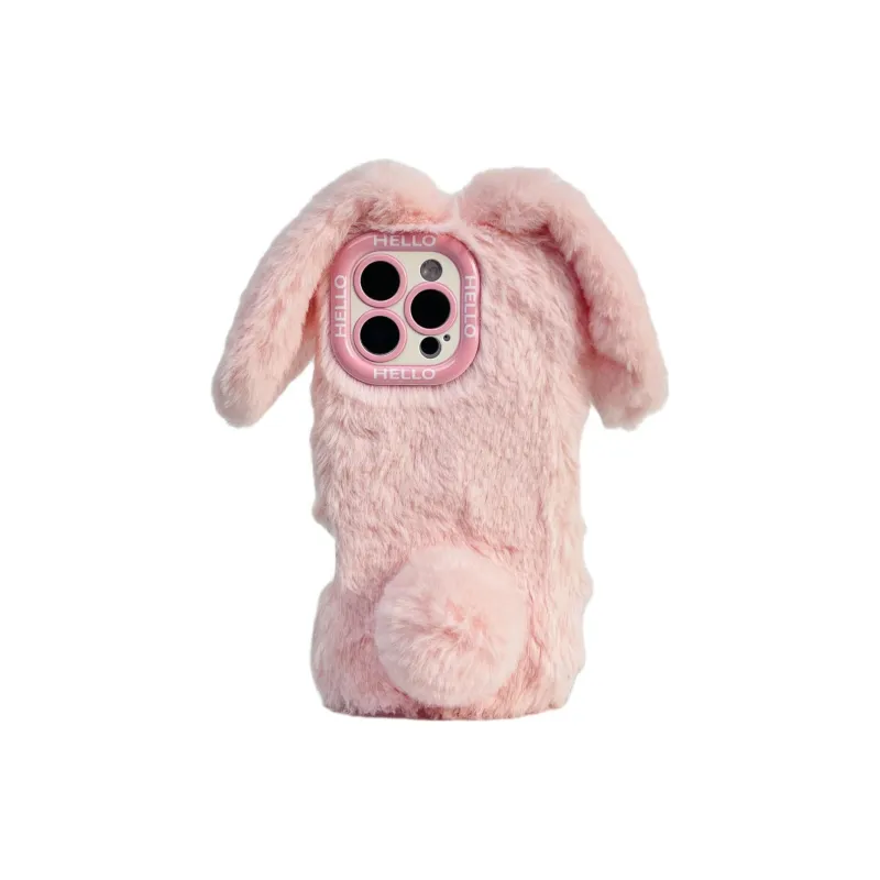Sopi Plush Material Plush Bunnies Phone Cases Compatible With IPhone 16/15 Pro Max/Apple 13/14 Pro/Max-5