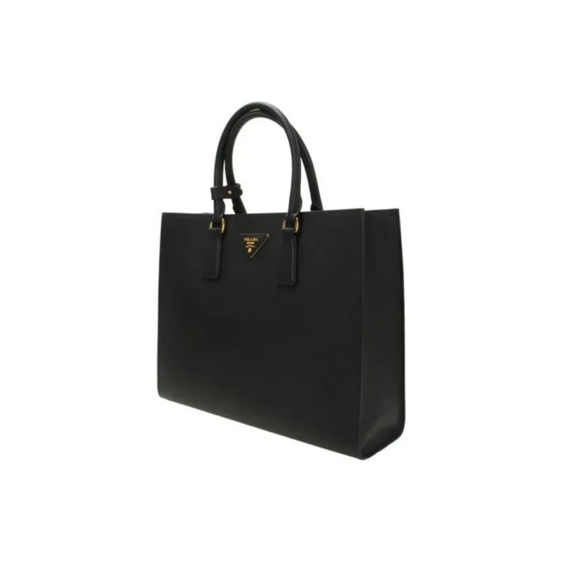 PRADA Calfskin Tote Bag, Shopping Bag, Shoulder Bag, Crossbody Bag, Handbag Medium Size Women's Black-1