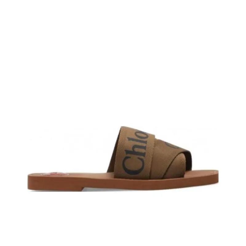 Chloe Woody Slide Slippers Women's Brown-1