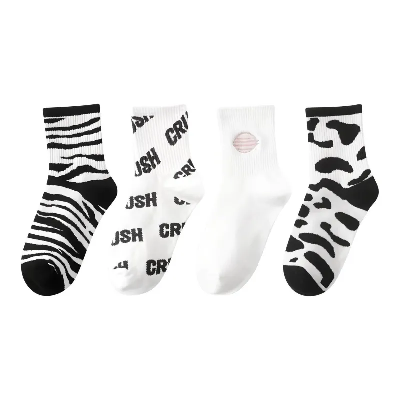 MIIOW Mid Calf Socks Women's 4 Pack-6