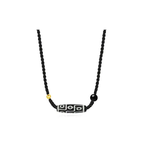 Master Kim Agate Feet Gold Gold Beads Necklaces Unisex