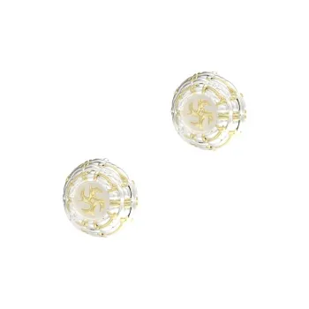 Juunngle Lab White Gold Stud Earrings Women's