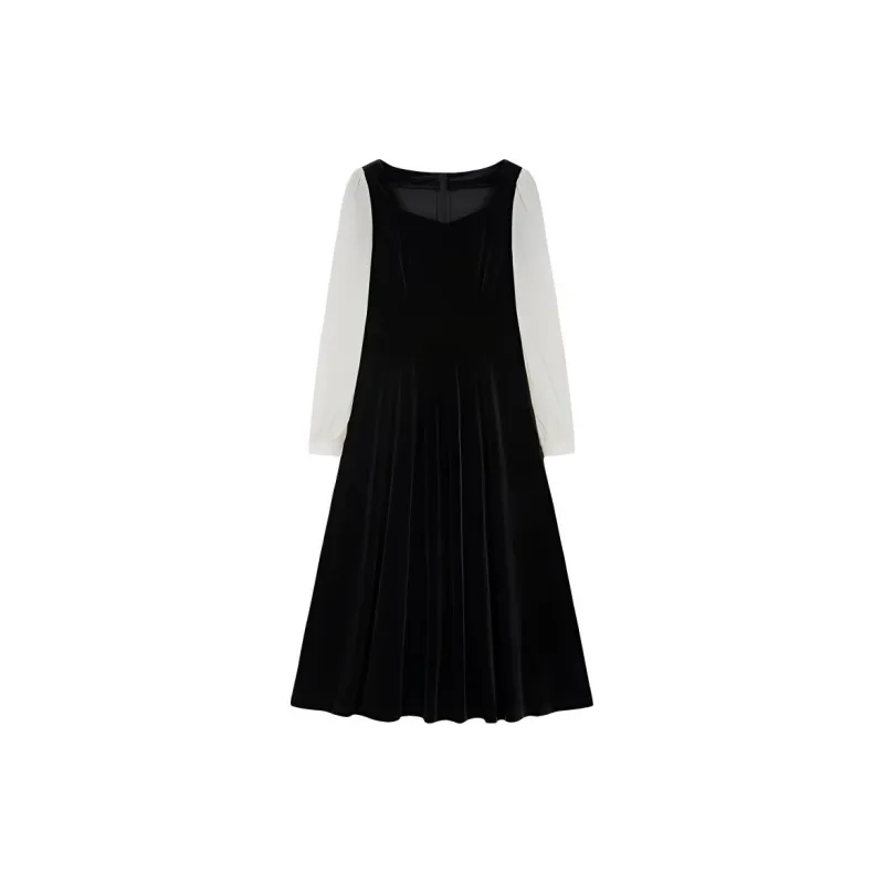 Mo Han Yi Mei New Year Long Sleeved Dress Women's Black-1