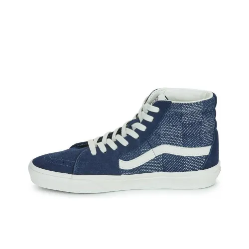 Vans Sk8-Hi Anti-Slip Wear-Resistant High-Top Skateboard Shoes Unisex Blue