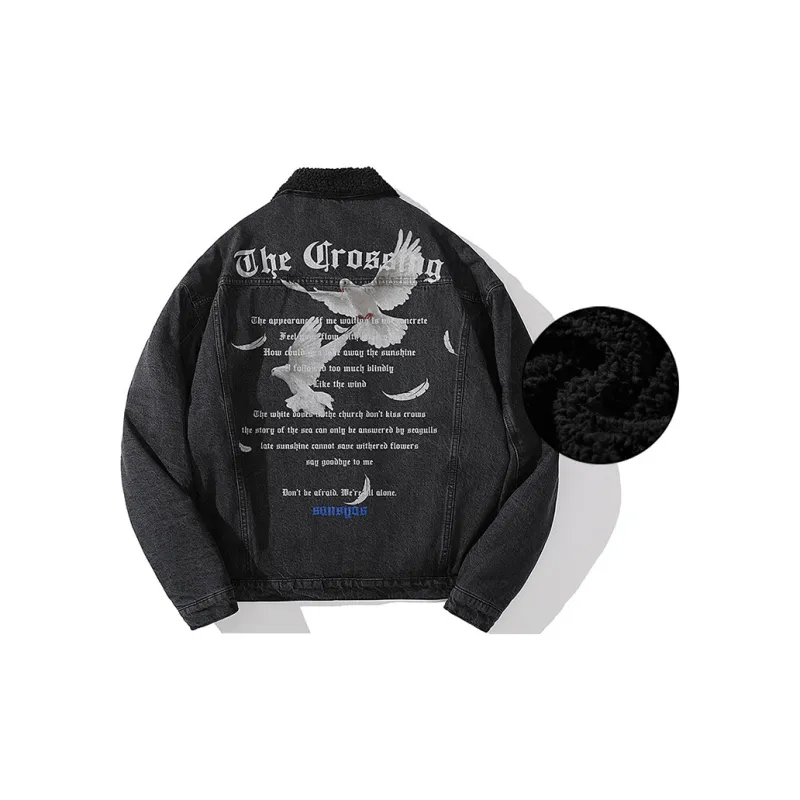 SANSYAS Denim Jacket Unisex Black-1