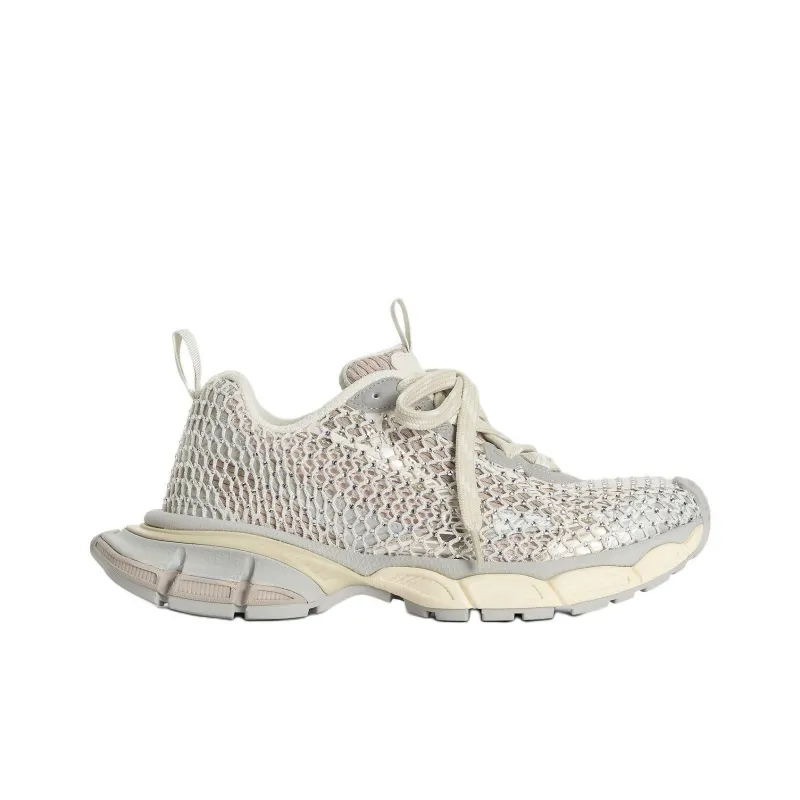Balenciaga 3XL Fishnet Low Top Chunky Sneakers Men's Gray-1