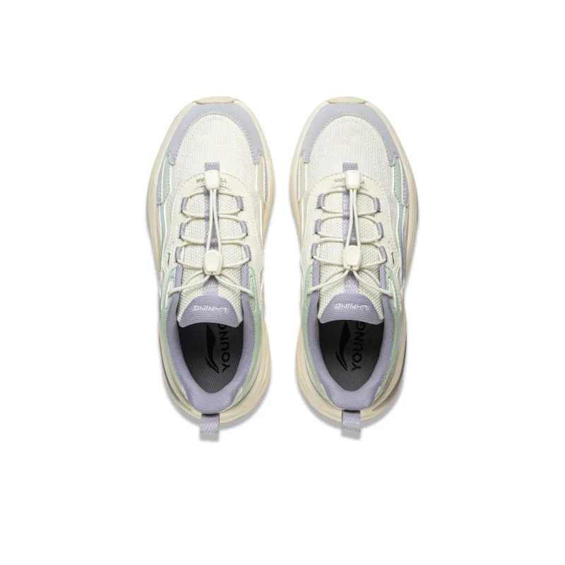 LINING YOUNG Sports Life Collection Cloud River Low-Top Kids Lifestyle Shoes Wax Yellow/Ecru/Purple Smoke Blue Kids'-3