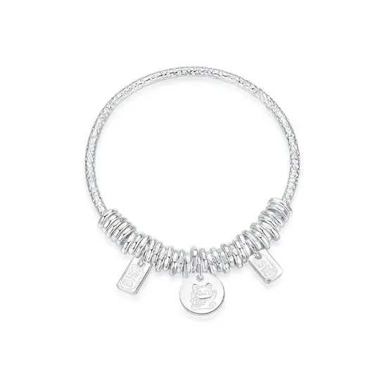 RURA S999 Fine Silver Bangles Women's Silver-0