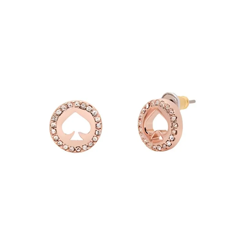 Kate Spade Copper Stud Earrings Women's Gold/Transparent/Rose Gold-0