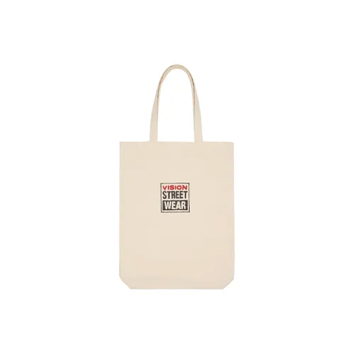 Vision Street Wear × Mark Oblow Canvas Canvas Bag Handbags Regular Unisex Ecru/Orange Red