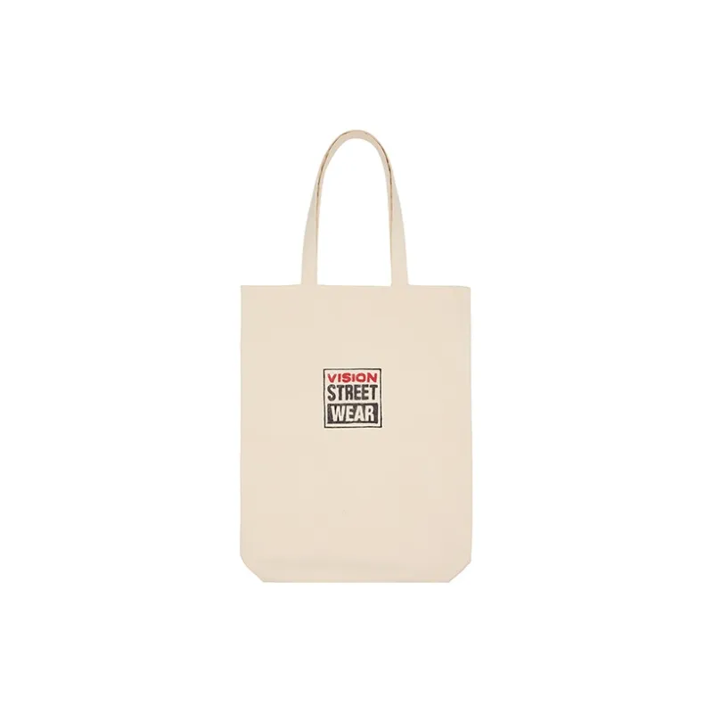 Vision Street Wear × Mark Oblow Canvas Canvas Bag Handbags Regular Unisex Ecru/Orange Red-0