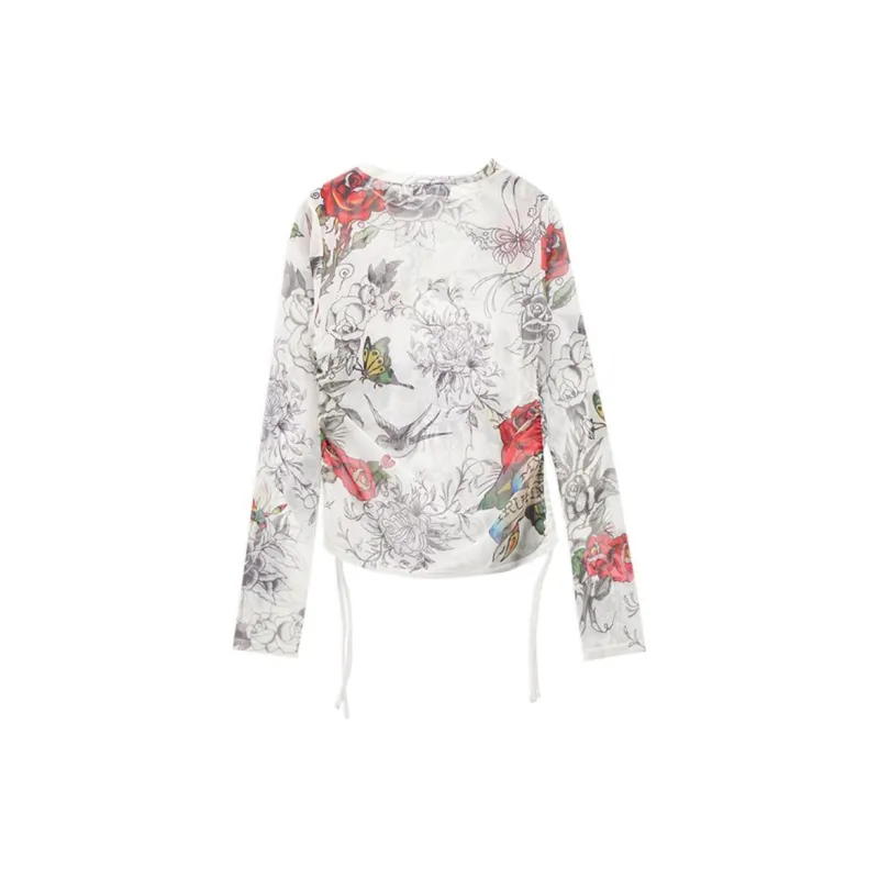 Ed Hardy T Shirt Women's Ivory White-1