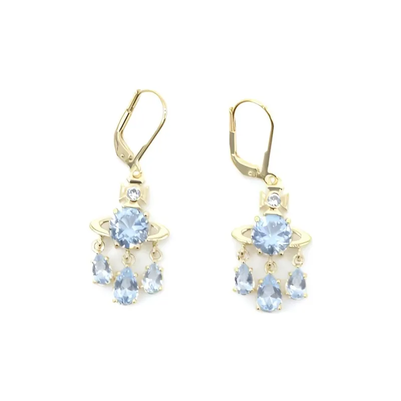 Vivienne Westwood Dreamcatcher Saturn Pendant Stud Earrings Women's Gold/Blue-0
