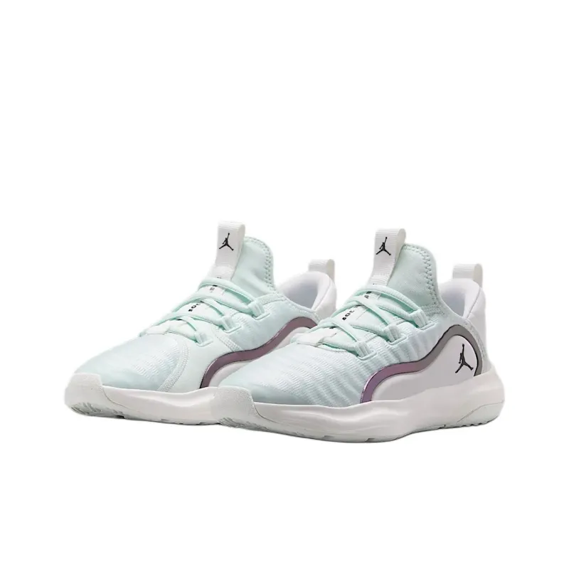 Jordan Abrasion Resistant Low Top Kids Lifestyle Shoes White Black Unisex-2