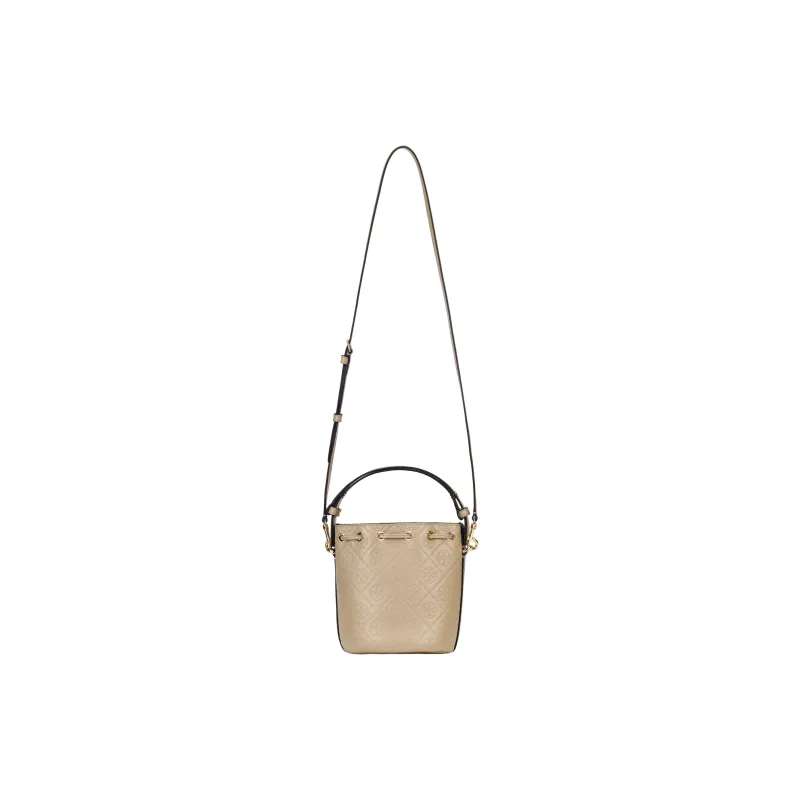 TORY BURCH T Monogram Leather Bucket Bag, Shoulder Bag, Crossbody Bag, Handbag Mini Women's Clay Gray-2