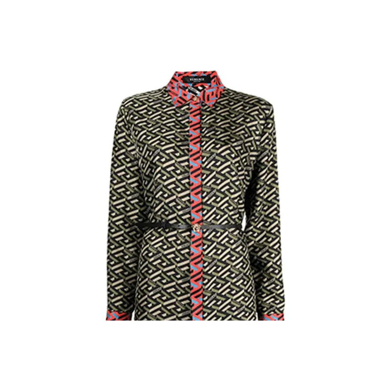 VERSACE Long-Sleeved Dresses Women's Green-4
