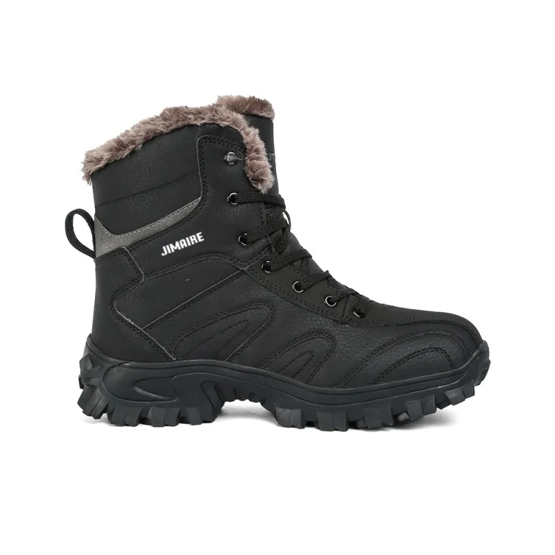 King Jinmai Warm Slip Resistant Short Mid Calf Snow Boots Men's-5