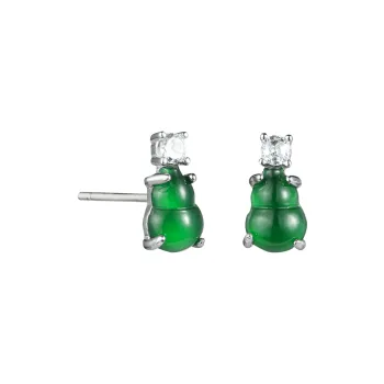Oriental Jade Ice Glutinous Stud Earrings Women's