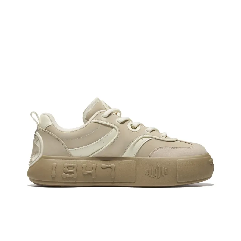 Palladium German Army Trainers Musical Note Shoes Wear Resistant Slip Resistant Low Top Skateboard Shoes Unisex Khaki-1