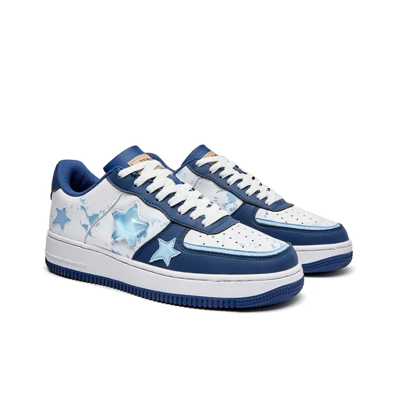 VOIT Skateboard Shoes Unisex Low Top White/Ocean Blue-2