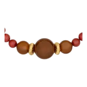 SAINT LAURENT Resin Metal Necklaces Unisex Brown