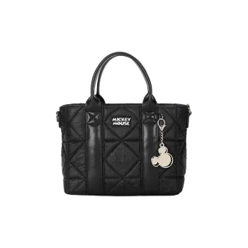 Disney Mickey Series PU Tote Shoulder Bag, Crossbody Bag, Handbag Medium Size Unisex Black