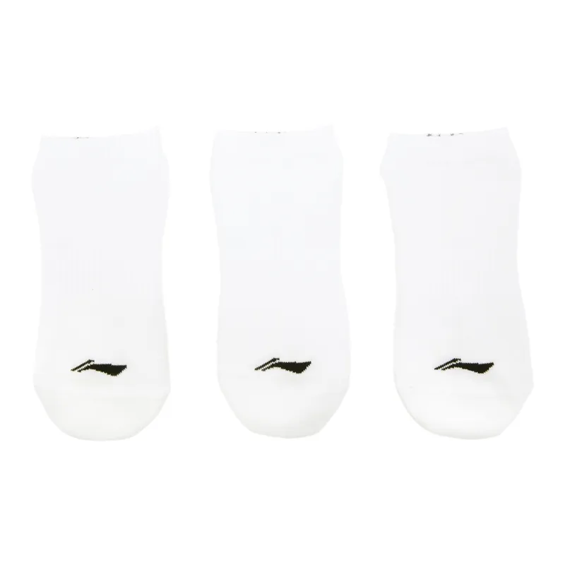 LiNing Sports Life Collection Ankle Socks Unisex 3 Pack White-2