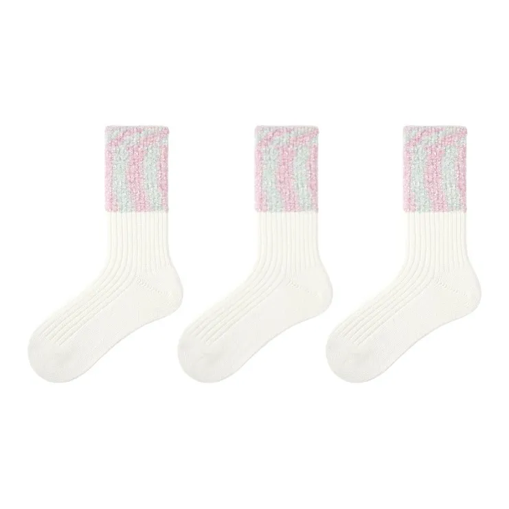 Vine Color Mid Calf Socks Unisex 3 Pack-2