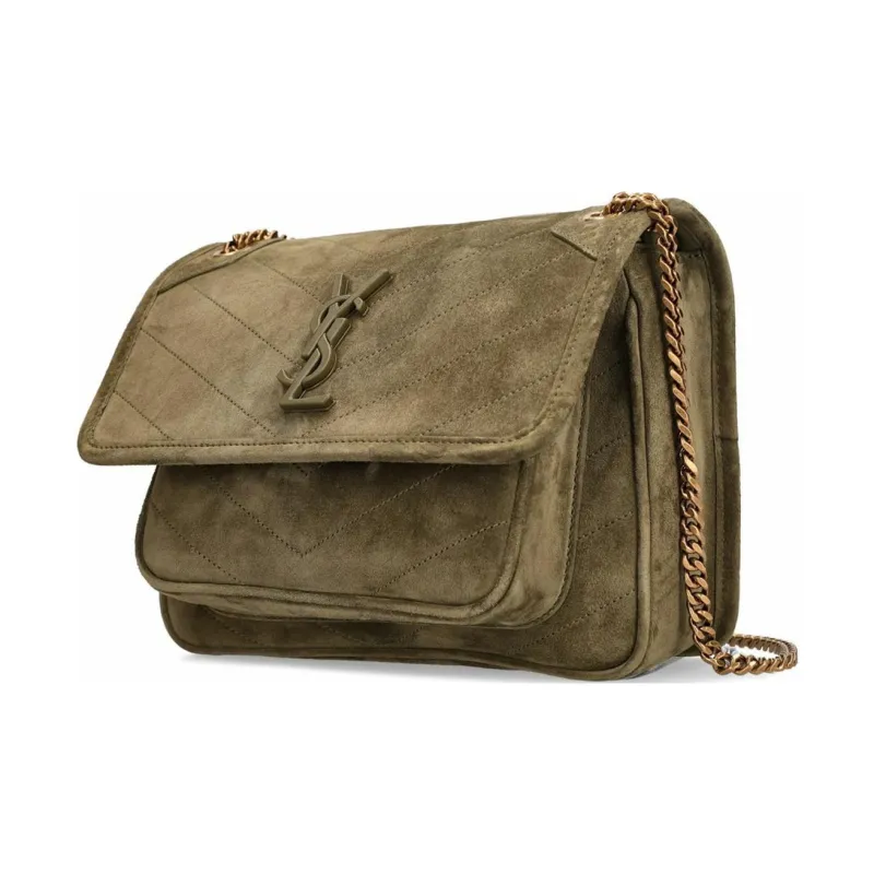 SAINT LAURENT Niki Calfskin Shoulder Bag Women's Dark Olive Green-1