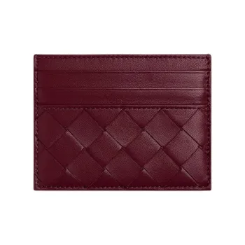 Bottega Veneta Intrecciato Lambskin Card Holder Women's Barolo Color