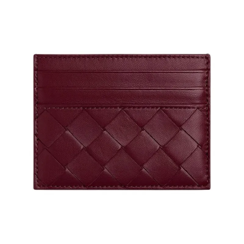 Bottega Veneta Intrecciato Lambskin Card Holder Women's Barolo-0