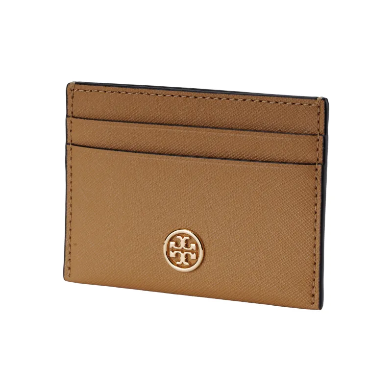TORY BURCH Kira Leather Card Holder Regular Women's Light Brown-1