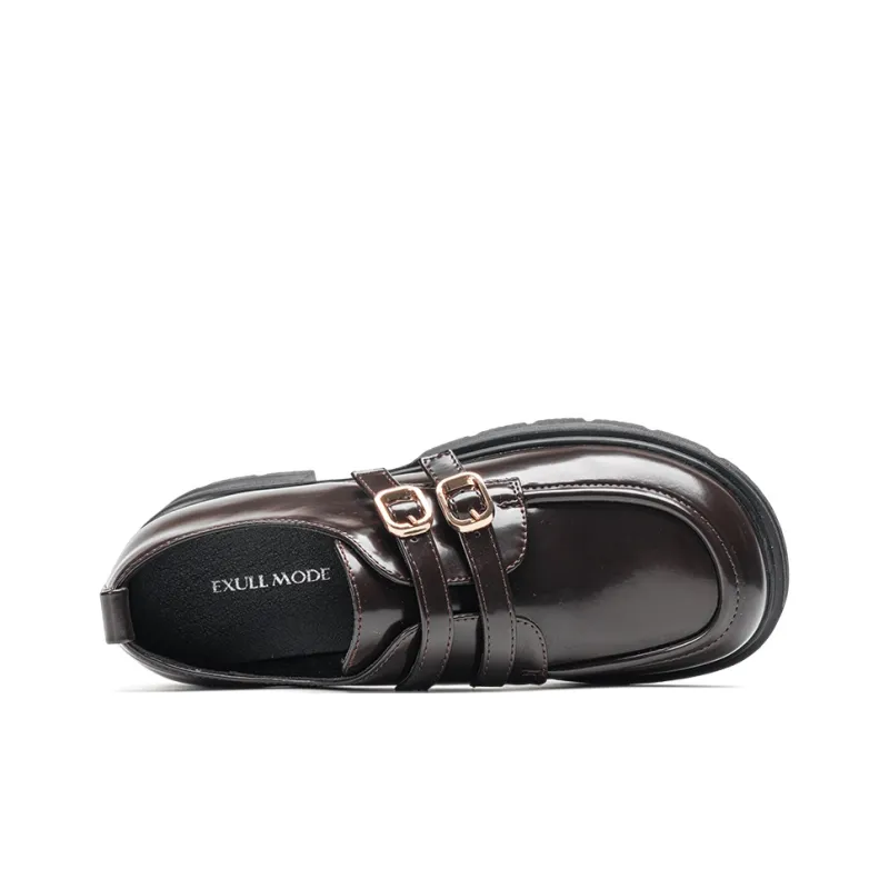EXULL Q Loafers 5cm Women's Dark Brown-2