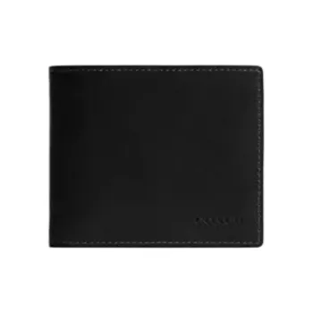 COACH Leather Wallet Mini Unisex Black