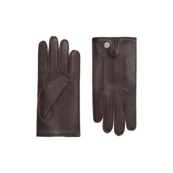 HERMES Cashmere Gloves Men's Brown