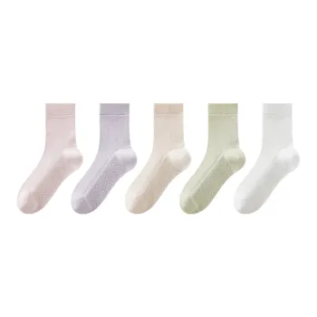 MIIOW Mid Calf Socks Women's 5 Pack Mixed Color
