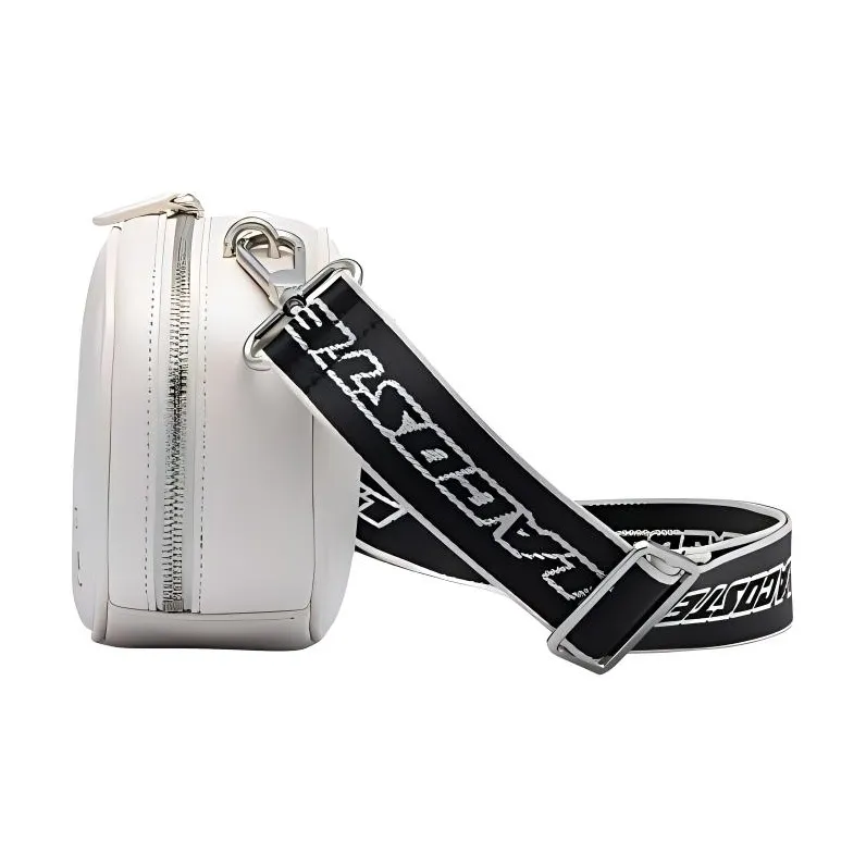 LACOSTE Cow Leather Shoulder Bag Crossbody Bag Medium Size Women's White-3