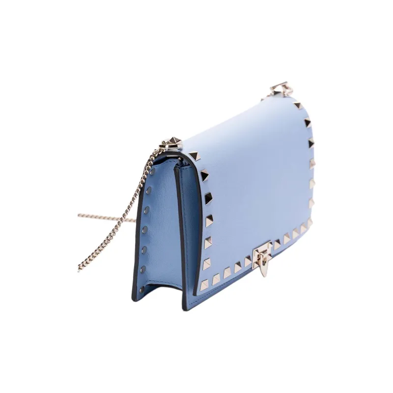 Valentino Calfskin Shoulder Bag Women's Blue-2