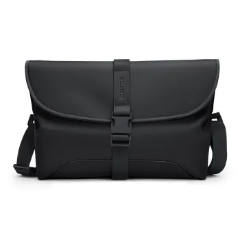 WilliamPOLO PU Shoulder Bag Crossbody Bag Fits 10.9 Inch IPad Air Regular Men's Black