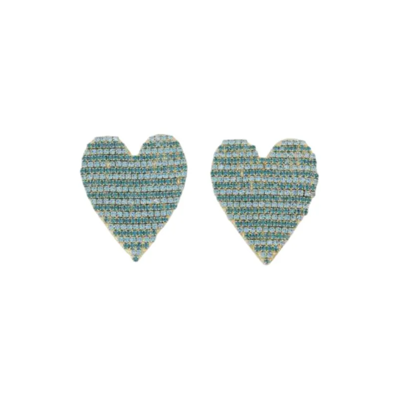 SHOUROUK Rhinestone Earrings Women's Blue-0