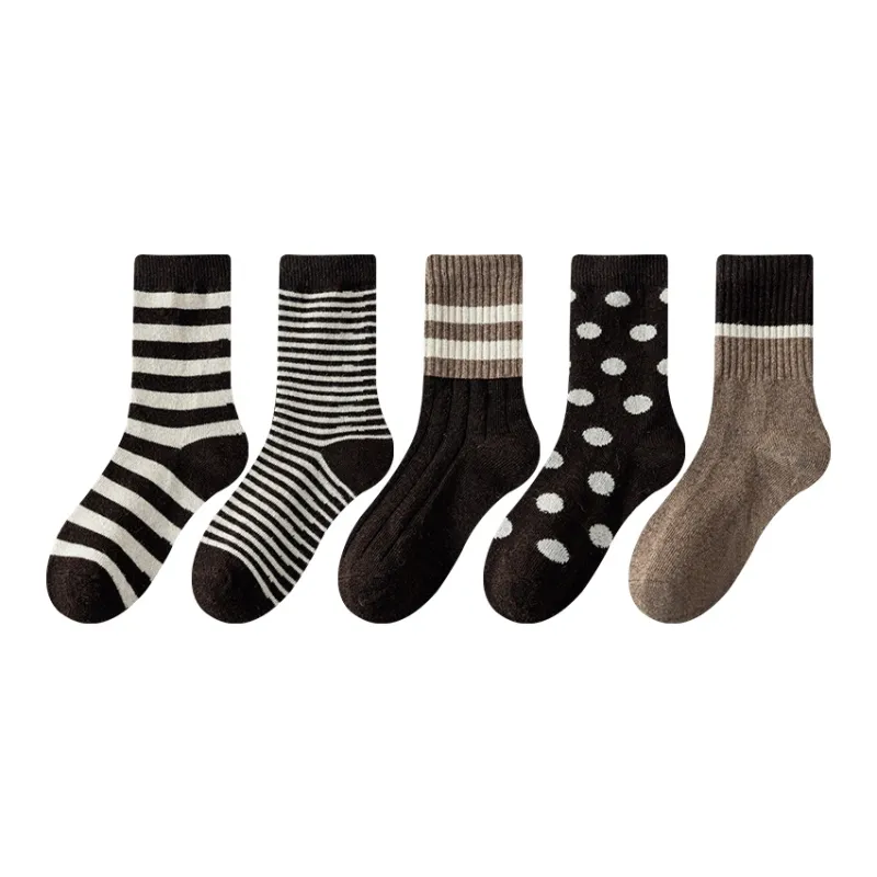 MIIOW Mid Calf Socks Women's 5 Pack-0