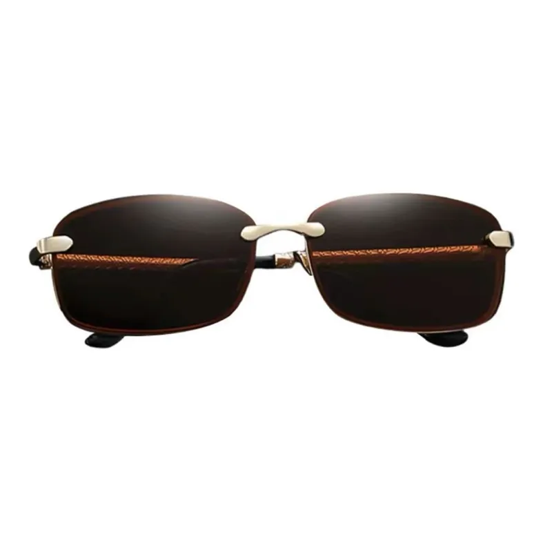 Thunder Pailong Alloy Square Sunglasses Men's Black Gray Gold-6