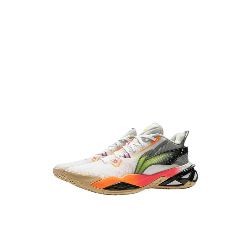 LINING YOUNG Anti Slip Wear Resistant Low Top Children's Basketball Shoes Standard White/Ultimate Gray Kids'-1