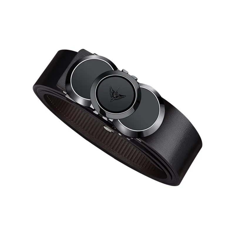 WilliamPOLO Cow Leather Leather Belts Men's Black Width 3.4cm-2