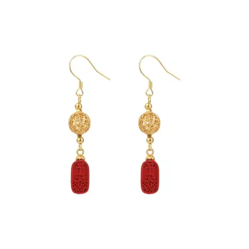 Heng Tai Jewelry Cinnabar Earrings Women's